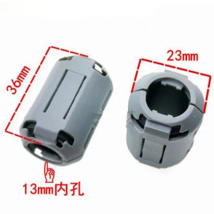 5MM 6.5MM 8MM 10MM 13MM 15MM Inner Bore EMI Filter Ferrite Bead Clip Cable Wire Noise Cancel Ferrite Ring Black/Grey