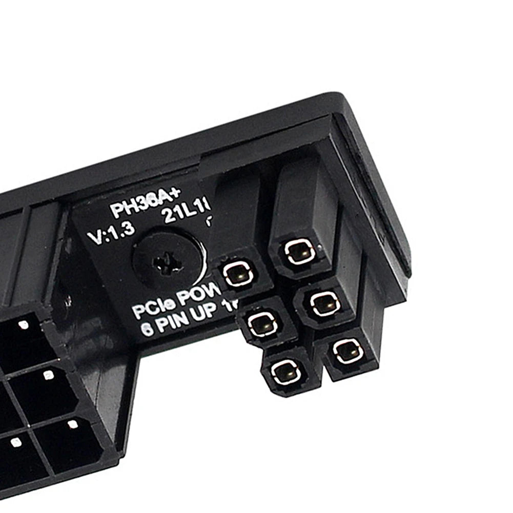 Turn Connector 8 Pin Power Adapter Board 6 Pin GPU Power Connector 180 Degree Angle for Desktops Graphics Card
