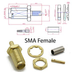 SMA RP SMA Male Plug Female RF Coax Connector Crimp for RG174 RG316 RG178 RG179 LMR100  Cable Brass Gold Plated High-quality