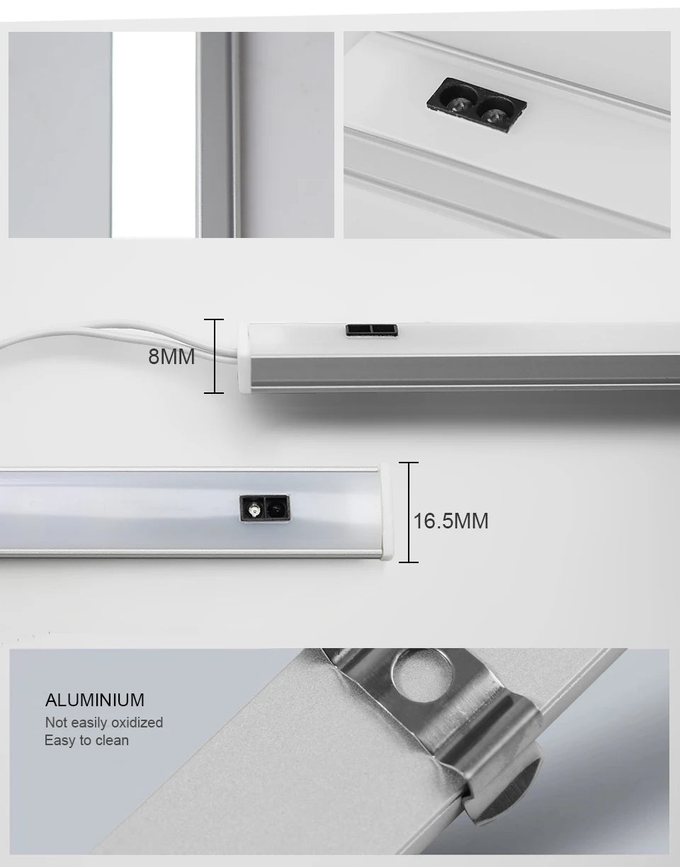 LED Light Under Cabinet Lights For Kitchen Hand Sweep Switch PIR Motion Sensor Closet Wardrobe Lamp 30/40/50cm Led Night Light