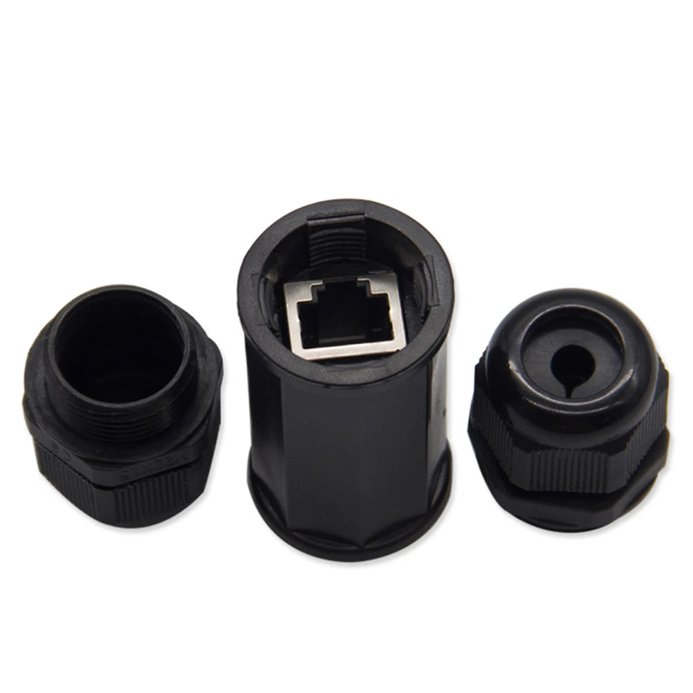 RJ45 Waterproof Connector IP67 Ethernet Network Cable Connector Double head Outdoor Lan Coupler Adapter Female for Cat5 6 7 8P8C
