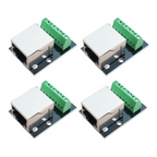 Supernew 4PCS RJ45 Ethernet Female Socket Connector Breakout Board,2.54mm Connector Board Shielded Network Adapter Terminal