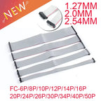 Gray Flat Ribbon Cable 1.27MM 2.0MM 2.54MM Pitch AVR 20cm Data Line Wire FC-6/8/10/12/14/16/20/24/26/30/34/40/50P Pin Connector