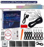 14/18 in 1 Led Acrylic Car Ambient Light RGB 64 213 Color Symphony Acrylic APP Streamer Atmosphere Lamp Kit One Zone Dual Zone