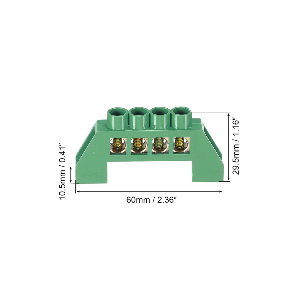 1/2Pcs 4/6/8/10/12 Positions Terminal Block Connector Strip Brass Zero Line Ground Bar Electrical Distribution Wire Screw Termin