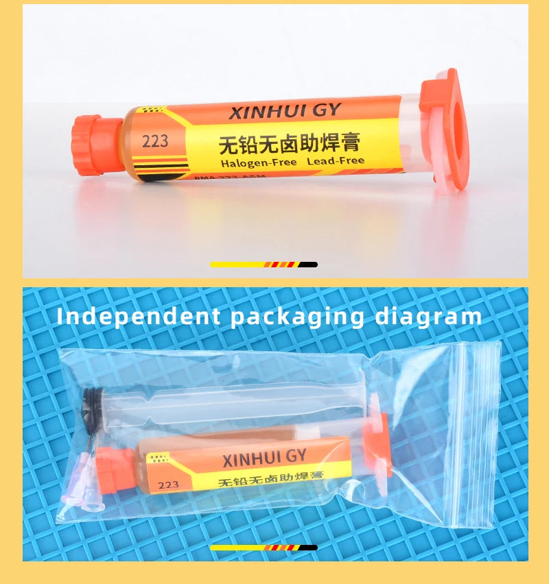 BGA Repair RMA-223 Lead-Free Halogen-Free Flux for Reflow Soldering with Low Smoke and Odor-Free Flux