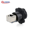 CNLINKO LP16 Waterproof Circular RJ45 Connector 8P8C Male/Female Panel Mount, PBT Push-Pull for Industrial Automation & Marine