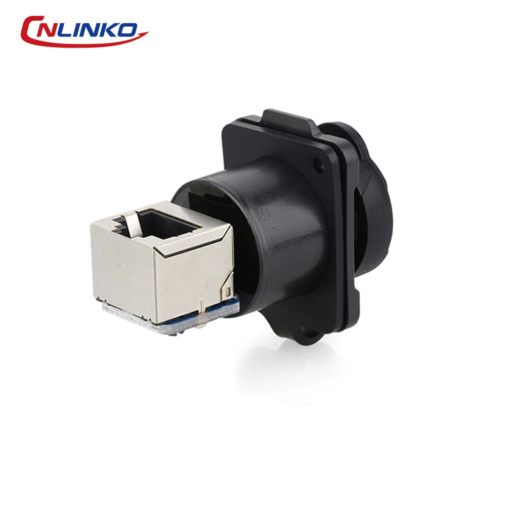 CNLINKO LP16 Waterproof Circular RJ45 Connector 8P8C Male/Female Panel Mount, PBT Push-Pull for Industrial Automation & Marine