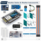 ESP8266 Weather Station Weather Instrument Kit,DHT-11 BMP-180 BH1750 Sensor NodeMCU 0.96'' OLED Board for Arduino IoT Starter
