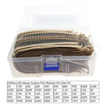 2500pcs Resistor Kit, 1/4W 5% Tolerance Carbon Film Resistors 1 Ohm-10M Ohm 50 Types 10R 39R 680R 56K 470K 3.3M 4.7M Ohm
