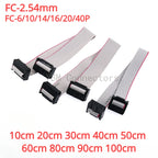 2pcs 2.54MM Pitch JTAG ISP AVR Download Cable Wire FC-6/10/14/16/20/40P Connector 10cm 20cm 30cm 40cm 50cm 60cm 80cm 90cm 100cm