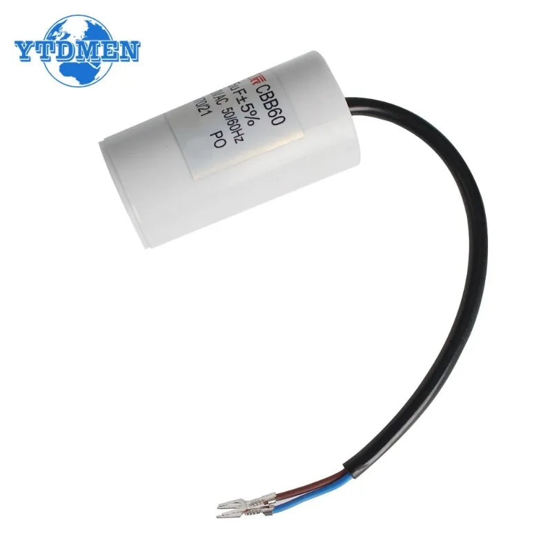 1PCS CBB60 Motor Run Capacitor 450V AC Starting Capacitors 5% 4UF 8UF 10UF 16UF 25UF 30UF 60UF for Washing Machine, Water Pump
