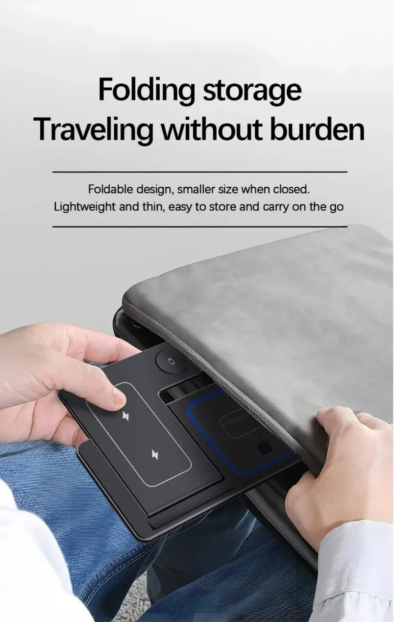 3 in 1 Wireless Charger Stand Foldable 30W LED Fast Charging Station For iPhone 16 15 14 13 12 Apple Watch 9 8 7 6 5 Airpods Pro