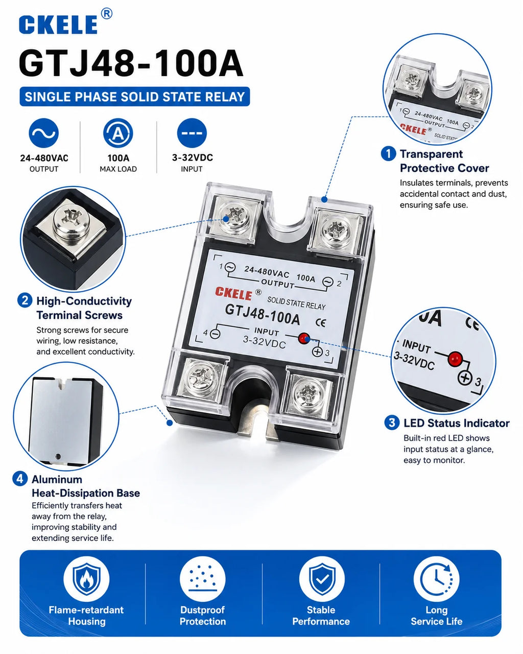 Solid State Relay DC to AC AC to AC DC to DC Zero-crossing SSR 10A25A40A50A60A80A100A