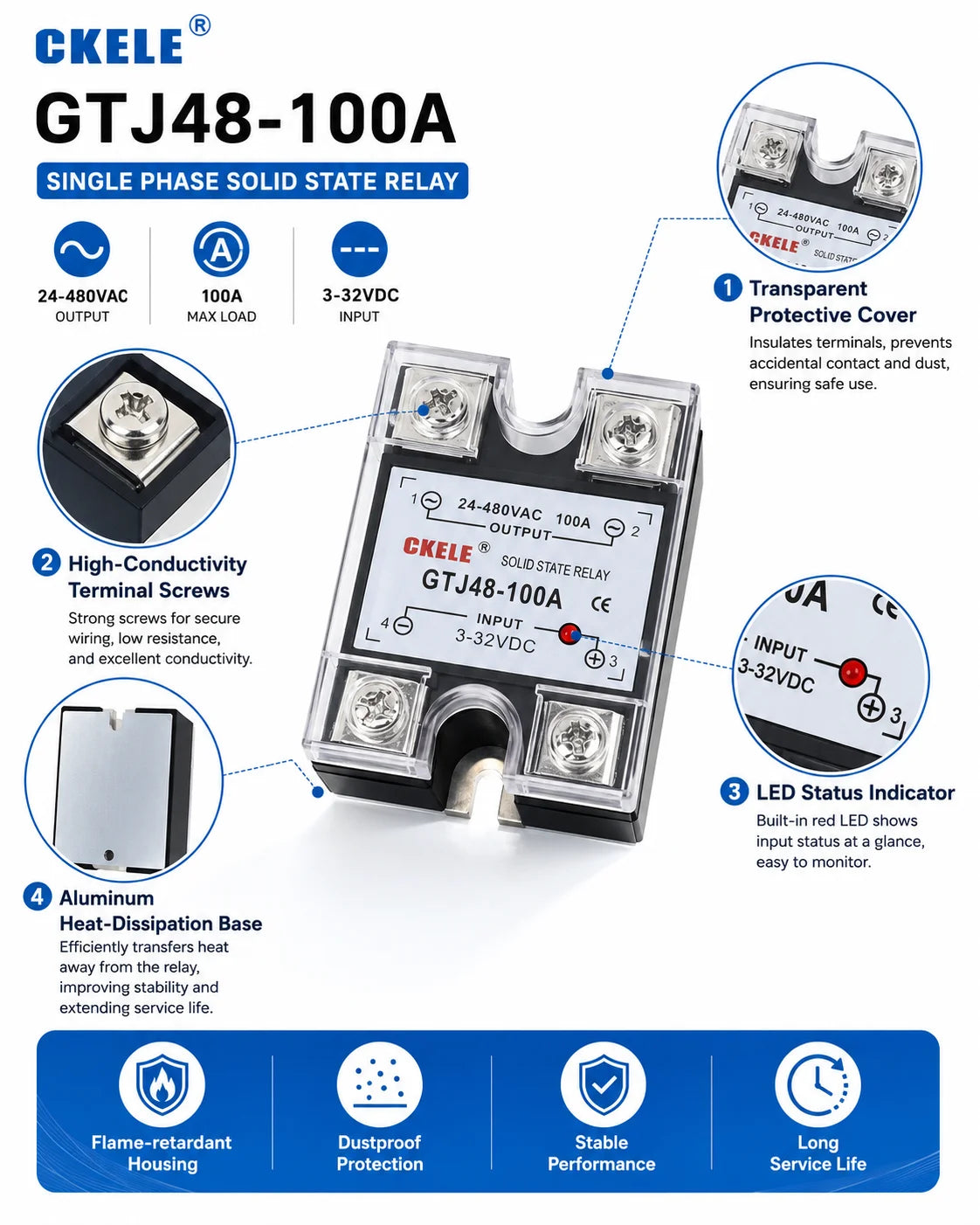 Solid State Relay DC to AC AC to AC DC to DC Zero-crossing SSR 10A25A40A50A60A80A100A