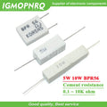 10pcs 5W 10W BPR56 Cement resistance 0.1 ~ 10k ohm 0.33R 1R 10R 100R 0.22 0.33 1 10 100 1K 10K ohm Cement resistor