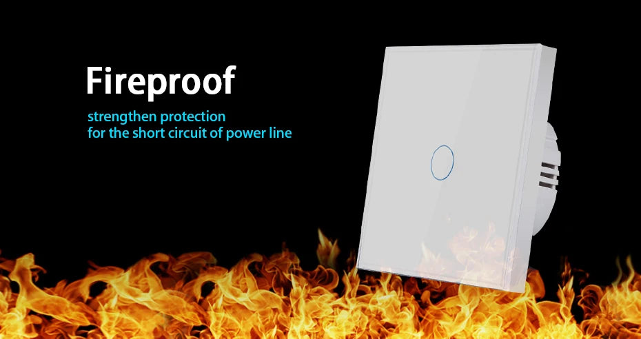 UBARO EU/UK Standard Crystal Tempered Glass Wall Panel Light Touch Switch Led Indicator Sensor Electrical Button 1/2/3Gang 220V