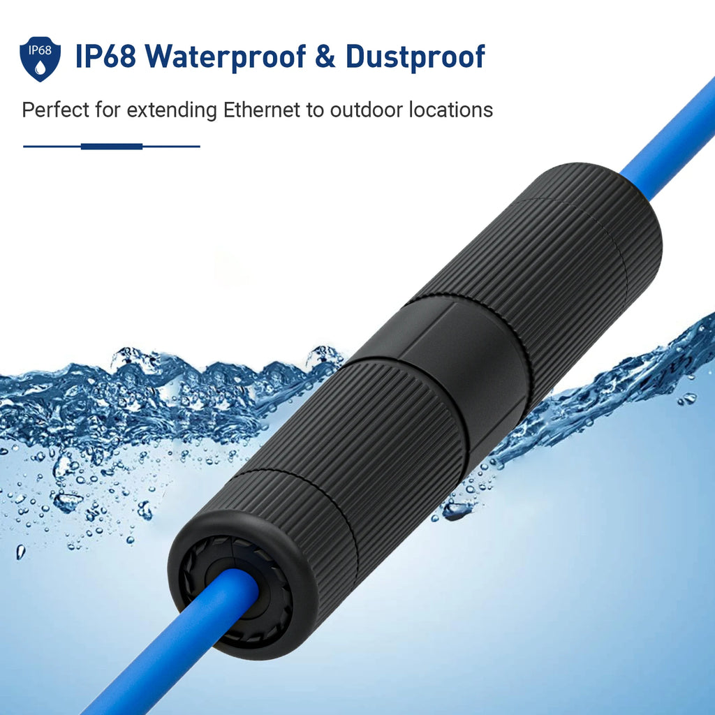 ZoeRax RJ45 Waterproof Coupler IP68 CAT6/CAT5E/CAT5 Female to Female Outdoor Waterproof Rainproof Wire Cable Coupling Connector