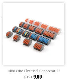 Wire Connector 222-412 2 Pin Splicing Terminal Blocks Led Strip Lighting Electric Quick Connectors Mini Conductor Rail Conector