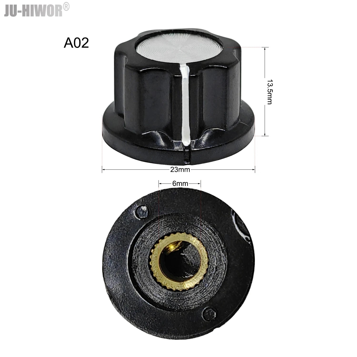 2pcs A01 A02 A03 A04 A05 Silver Tone Top Potentiometer Volume Control Rotary for 6.35mm Shaft Guitar Volume Knob