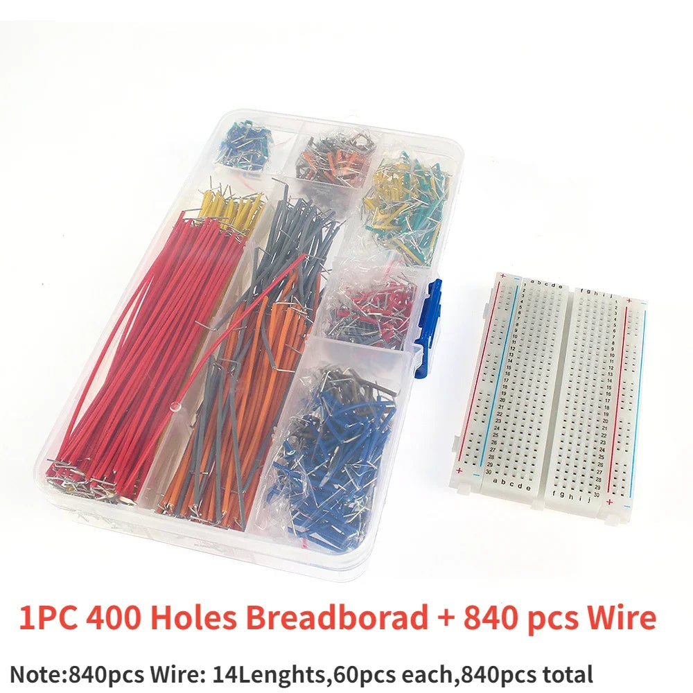 400 Tie Points Solderless Breadboard Kit PCB 140PCS/840PCS 14 Lengths Jumper Wire Dupont Line 10CM DIY Mini Test Protoboard Kit