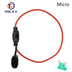 Waterproof 32V Mini Small Medium Auto Fuse Holder 18/1614/12/10AWG and Car Blade Fuse 2A 3A 5A 7.5A 10A 15A 20A 25A 30A 35A 40A