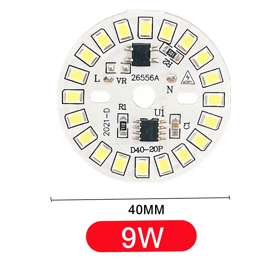 LED Chip for Lamp Bulb 3W 5W 7W 9W 12W SMD 2835 Round Light Beads AC 220V-240V Bulb Chip Lighting Spotlight 90 Lumen/W