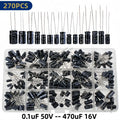 15 Values Electrolytic Capacitor Assortment Kit, 270Pcs 0.1uF to 470uF Aluminum Electrolytic Capacitors Set