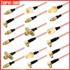 MMCX Male Straight Right Angle 90 Degree to SMA Female Male Flange Panel Mount RG316 Pigtail FPV Antenna Extension Cable for RC