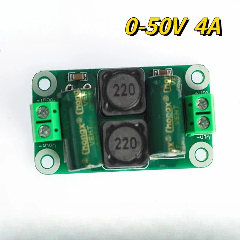 0-50V 4A DC Power Filter Board EMI Noise Suppression Module Class D Power Amplifiers for Car Audio Industrial Control Systems