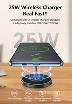 25W Magnetic Wireless Charger Compatible with Apple iPhone 17/16/15, Samsung, Xiaomi Phones, Car, Bedside, Desktop Wireless Indu