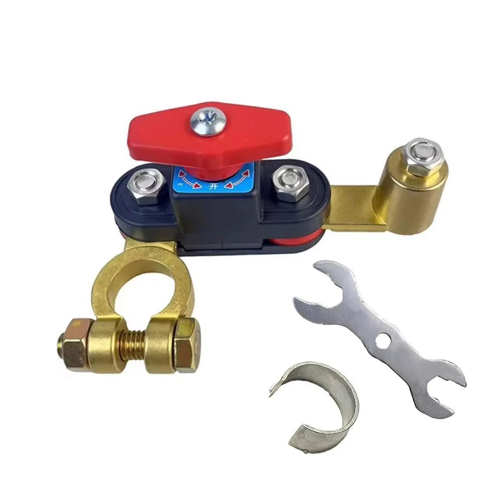 12V 24V Battery Disconnect Switch with Voltage Display Switch & Relays Instant Brass 360 Rotatable for Car Marine Power Protect