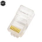 50/100 Pieces 8P8C RJ45 Clear Pass Through Connectors Modular Plug for Network CAT5 LAN Professional and High Quality