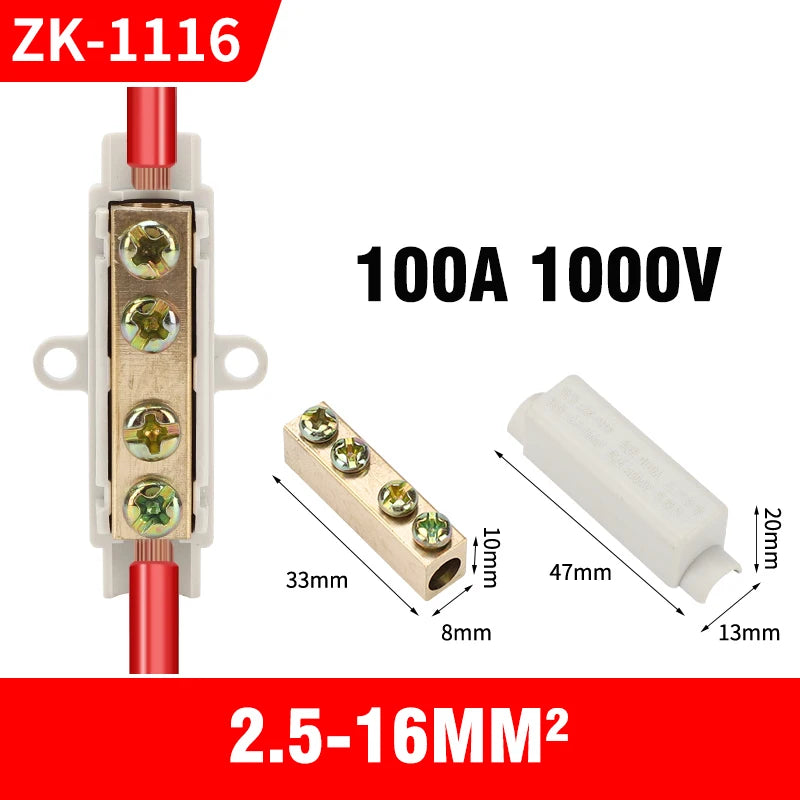 High Power Branch Terminal Quick Wire Connector Terminal Block 400V Electrical Cable Junction Box ZK-306 T-Type Wiring Terminal