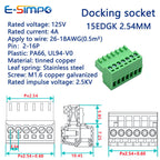 10Sets 15EDGK 2.54mm 0.1" 2EDG 2p 3p-16p Plug Screw Receptacle Socket+ 2EDGV R Wafer Male Pin Header Wire Terminal Block