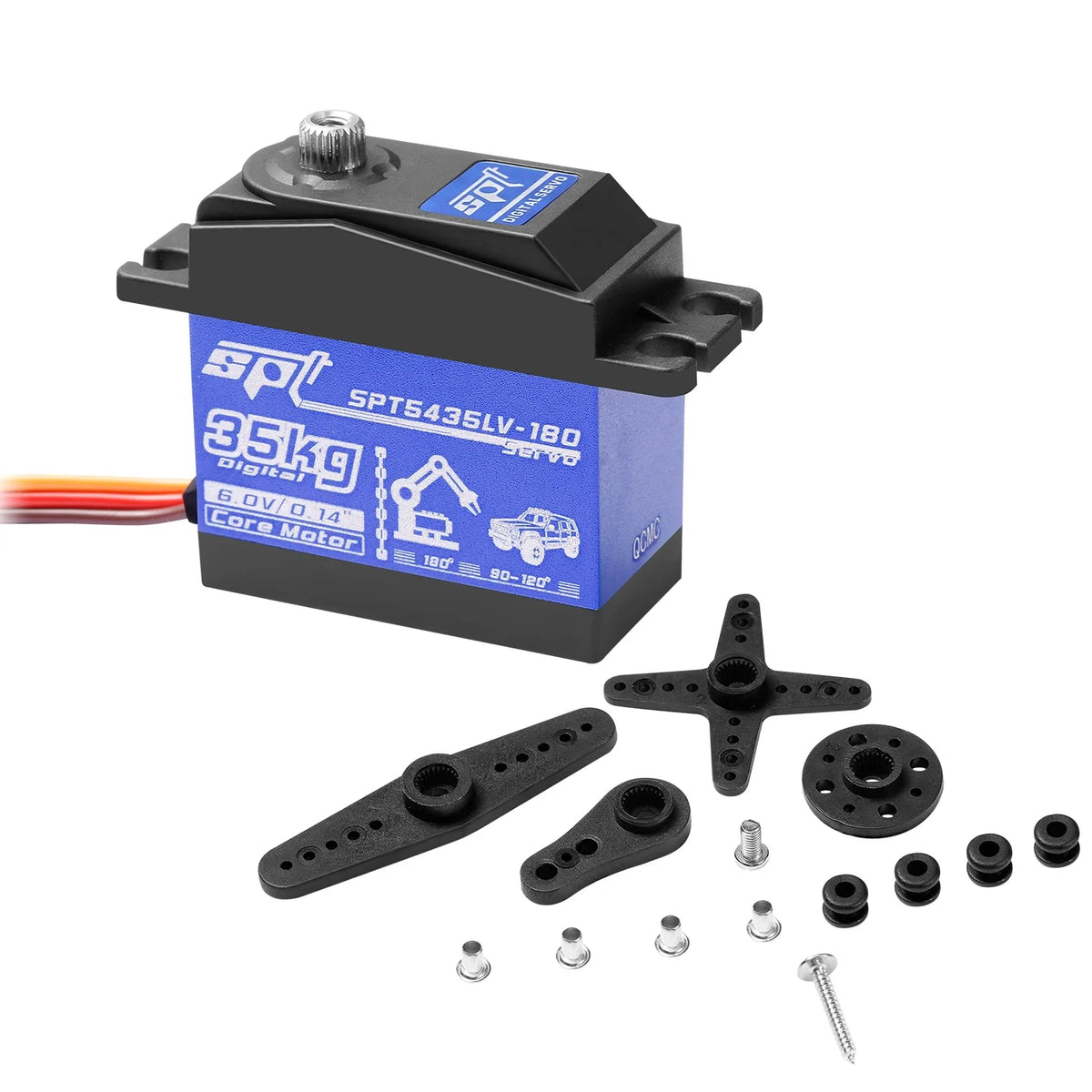 SPT 25KG 35KG Digital RC Servo Large Torque 180° 360° Metal Gear Waterproof Motor for RC Crawler Car SCX10 TRX4 Drift Robot