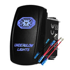 12V 24V Boat Trim Tabs Switch (ON)-OFF-(ON) Momentary Rocker Switch Waterproof Blue Light ON-OFF Toggle Switch With Harness