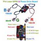 Φ18mm/0.7" Red-100mW Blue-150mW Green-60mW RGB Laser Diode Drivers For Gunsight Disco DJ Party Projector Stage Lights DPSS Part