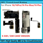 Unlocked Motherboard For iPhone 16 16 Pro 16 Pro Max SIM Card Version Logic Board Clean ICloud With Face ID OS Update Full Teste