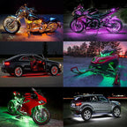 APP LED Motorcycle Car Atmosphere Ambient Foot Light Remote Control Flexible Waterproof Sound 12V Moto RGB Decorative Lamp Strip