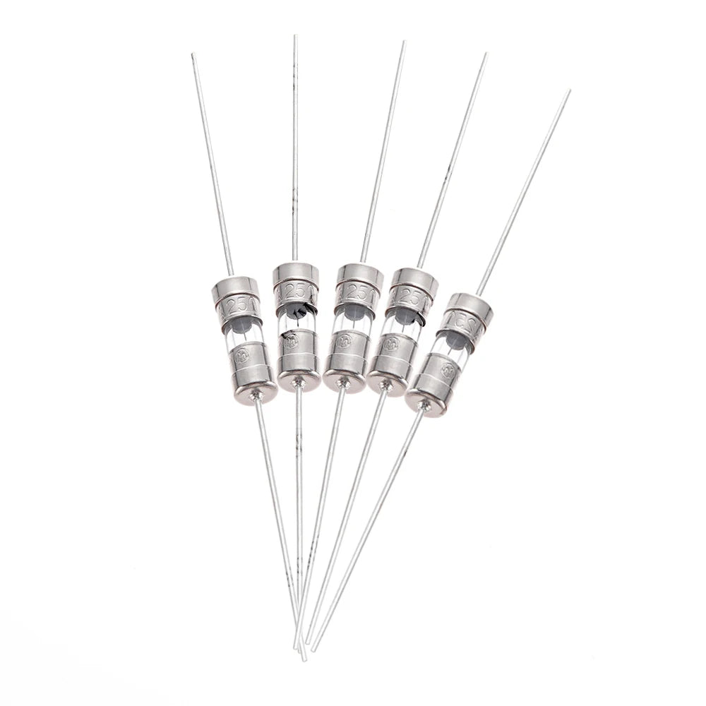 100PCS/lot 3.6x10mm 1A 1.5A 10A AMP Glass Fuse with Leads Axial Leaded Fuse Tube for PCB Circuit Board Electronics Protection