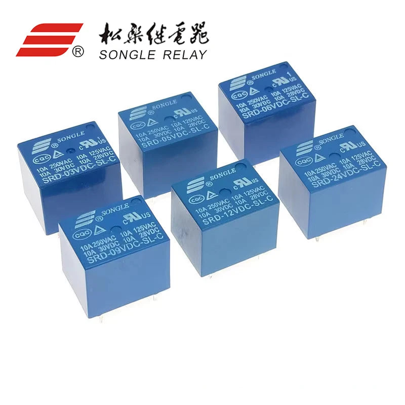 1Pcs New Relay SRD -05V 06V 09V 12V 24V 48VDC -SL-C Power Relay 10A 250VAC Relay 5PIN T73 SRD-05VDC-SL-C SRD-12VDC-SL-C
