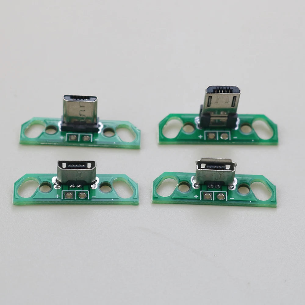 For Micro Data Charging Cable Jack Test Board with Pin Header 90 Degree Micro USB Female Male Connector
