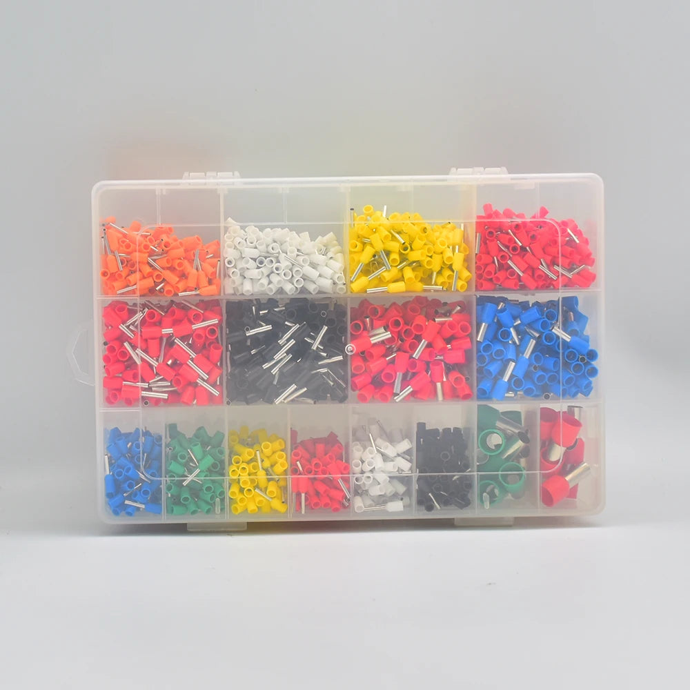 700-2120pcs European Style Tubular Terminals Ve Insulated Terminals Household Electrician Quick Wiring Cable Wire Connector Set