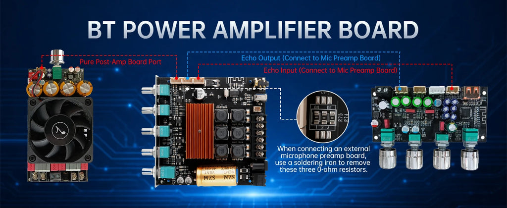 DC 12V-24V Audio Receiver Power Amplifier Module HiFi Chips SZM-TB21H TPA3116D2 Bluetooth Car Audio Speakers Amplifier Board