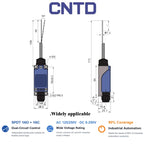 CNTD CZ-8169N 10A IP67 Spring Rod Vertical Limit Switch 250VAC 1NO 1NC SPDT Zinc Alloy Industrial Automation