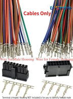 100PCS Mx3.0mm Small 5557/5559 43020 43025 Male Female Dock Terminal Crimp Wire 20cm 20AWG Single Head Electronic Cable Harness