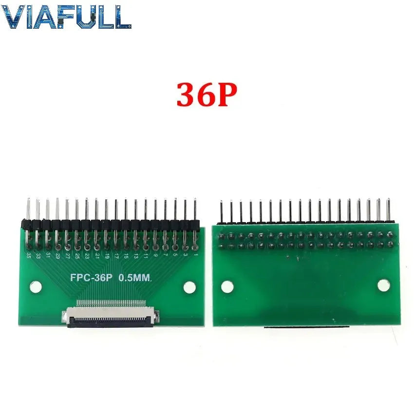 0.5mm FPC/FFC Breakout Board with Right Angle Male Pins, Pre-Soldered 2.54mm DIP Adapter for Flat Ribbon Cable, 4-80P
