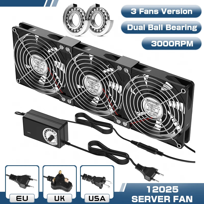 12cm High Speed Large Air Volume 100V 220V Btc Mining Machine Workstation Cabinet 120MM Violent Server Cooling System Fan Kit