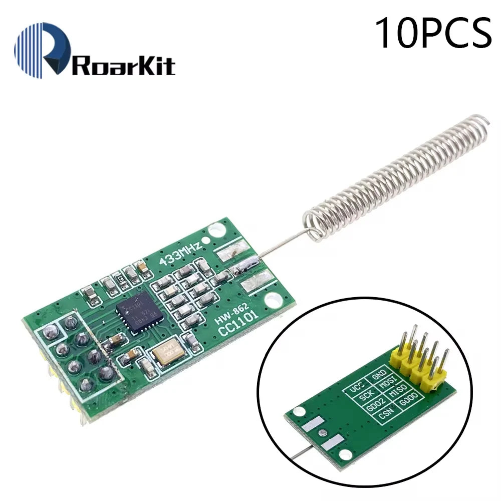 1/5/10PCS CC1101 433M 10mW Wireless Sender Transceiver Receiver Module NRF905/SX1212/SI4432 data transmission/transceiver